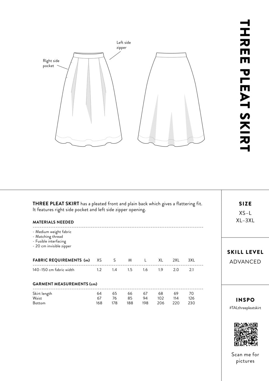 Three Pleat Skirt