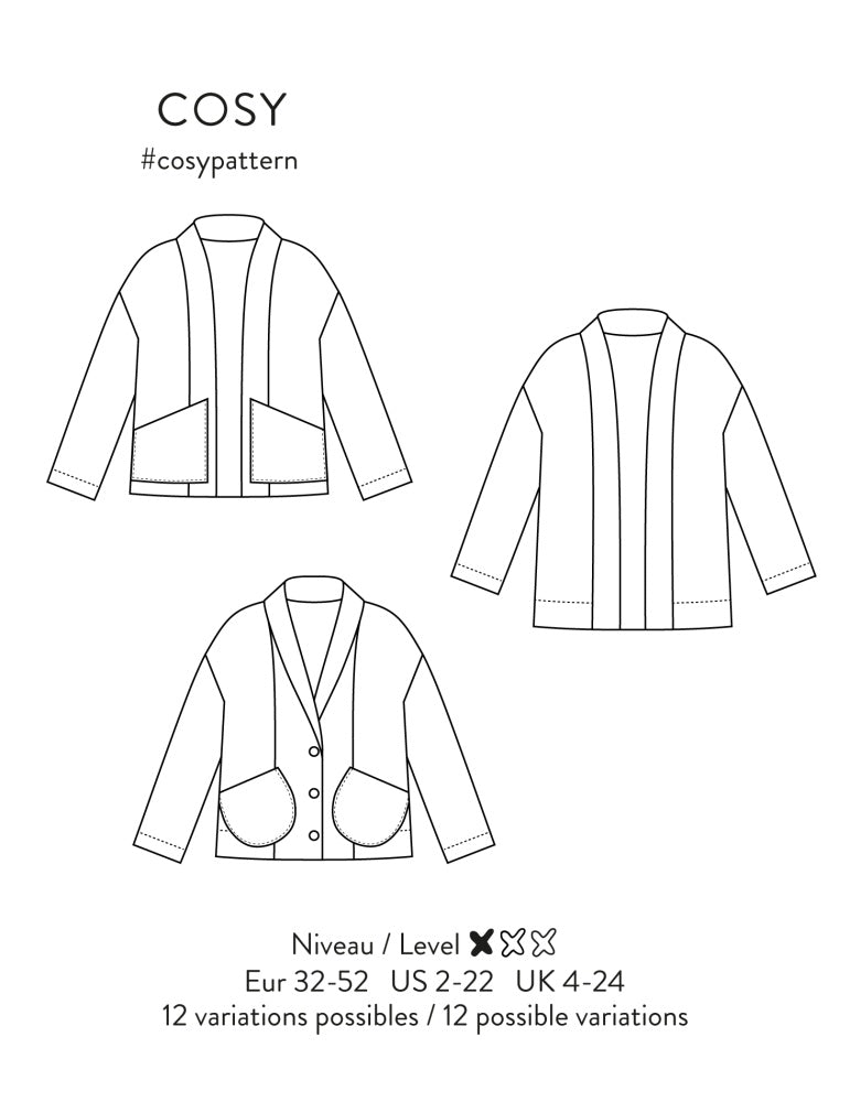 Cosy vest sewing pattern by Atelier Scammit