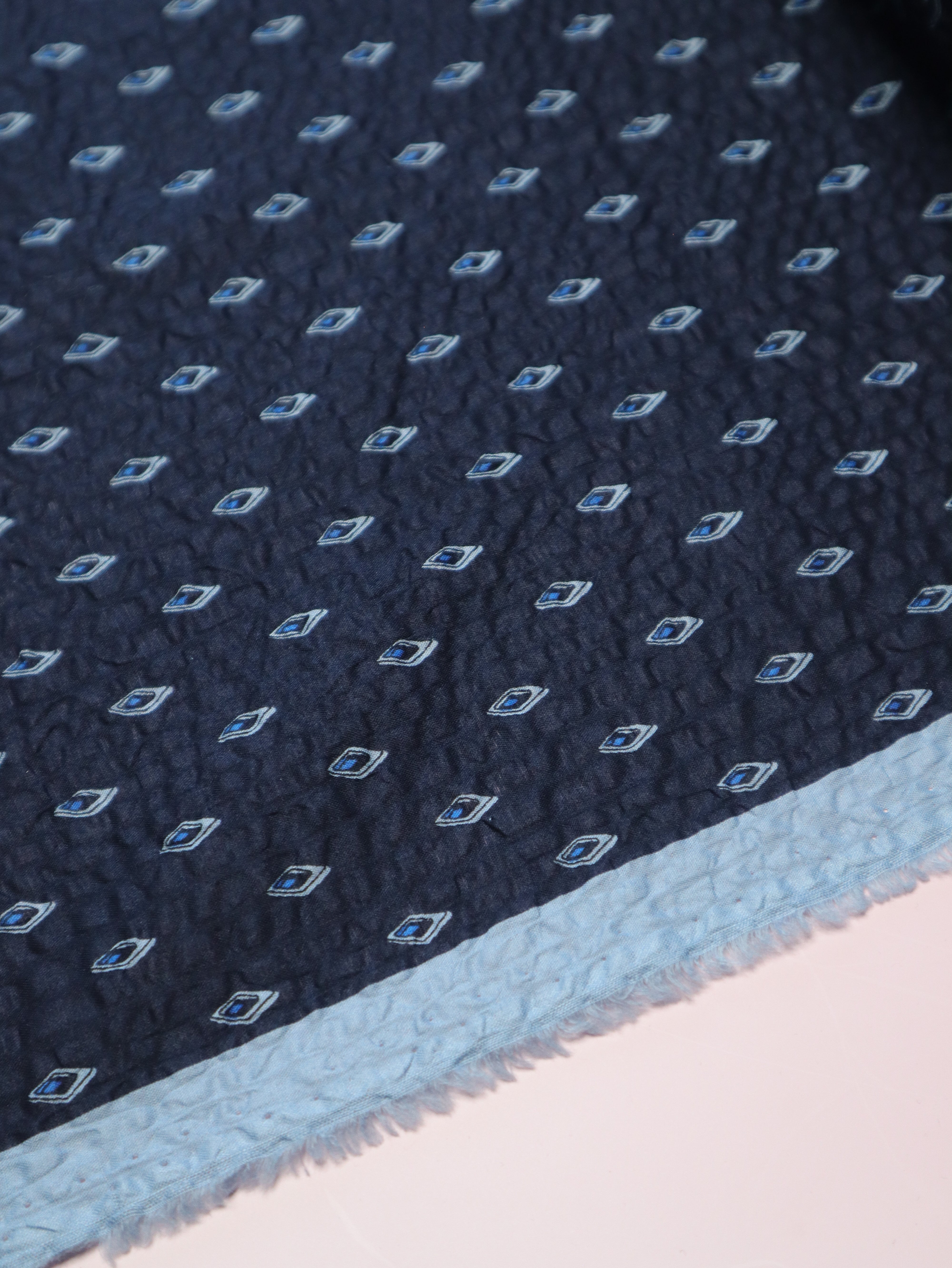 Facet Blue - Japanese Seersucker