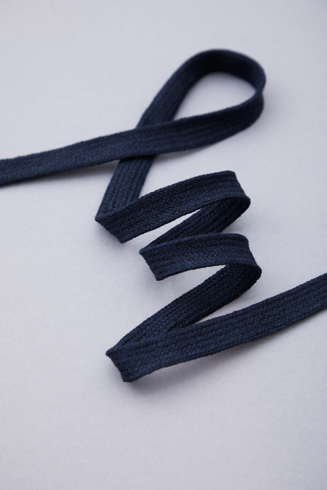 110 cm // Flat Cotton Cord 10 mm - Black