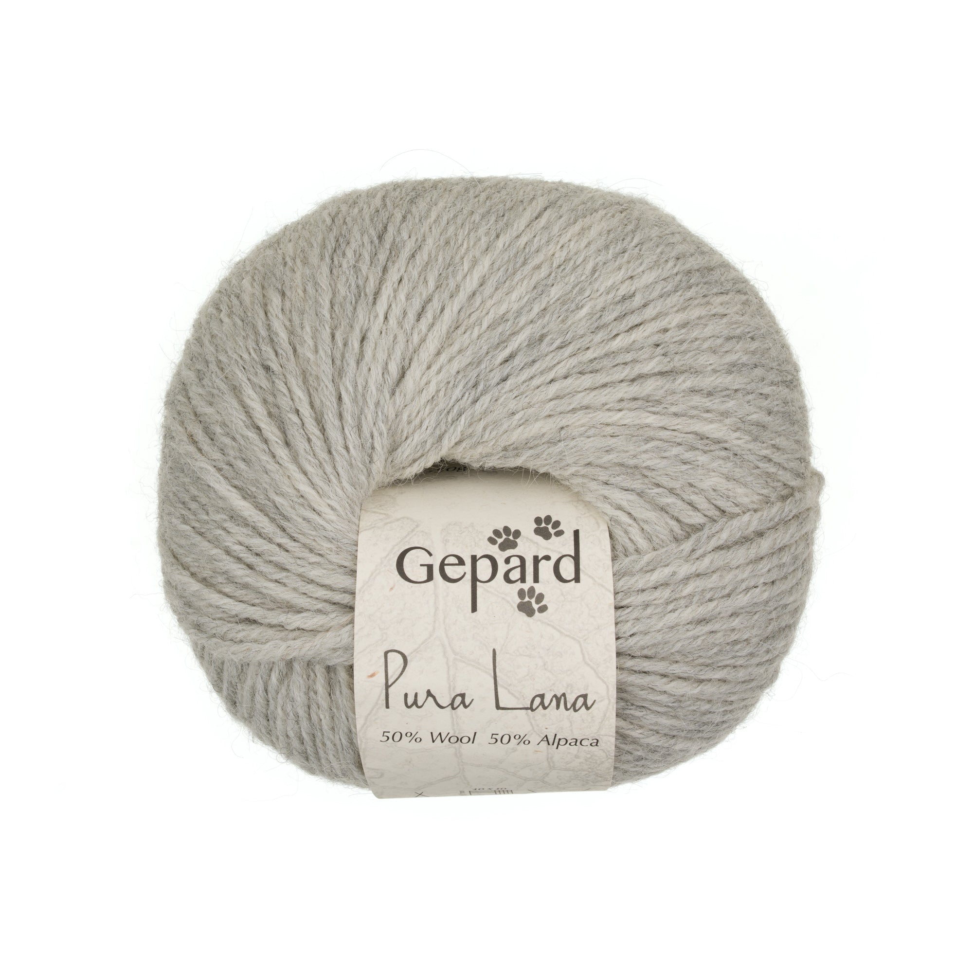 Gepard Pura Lana 520 light grey yarn ball