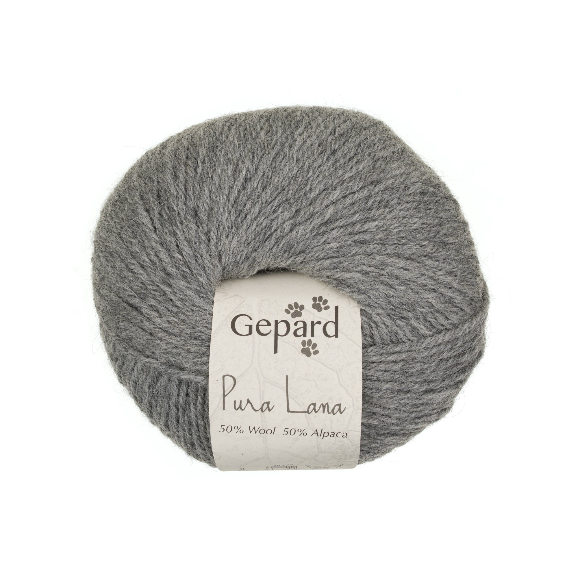 Gepard Pura Lana 540 grey yarn ball