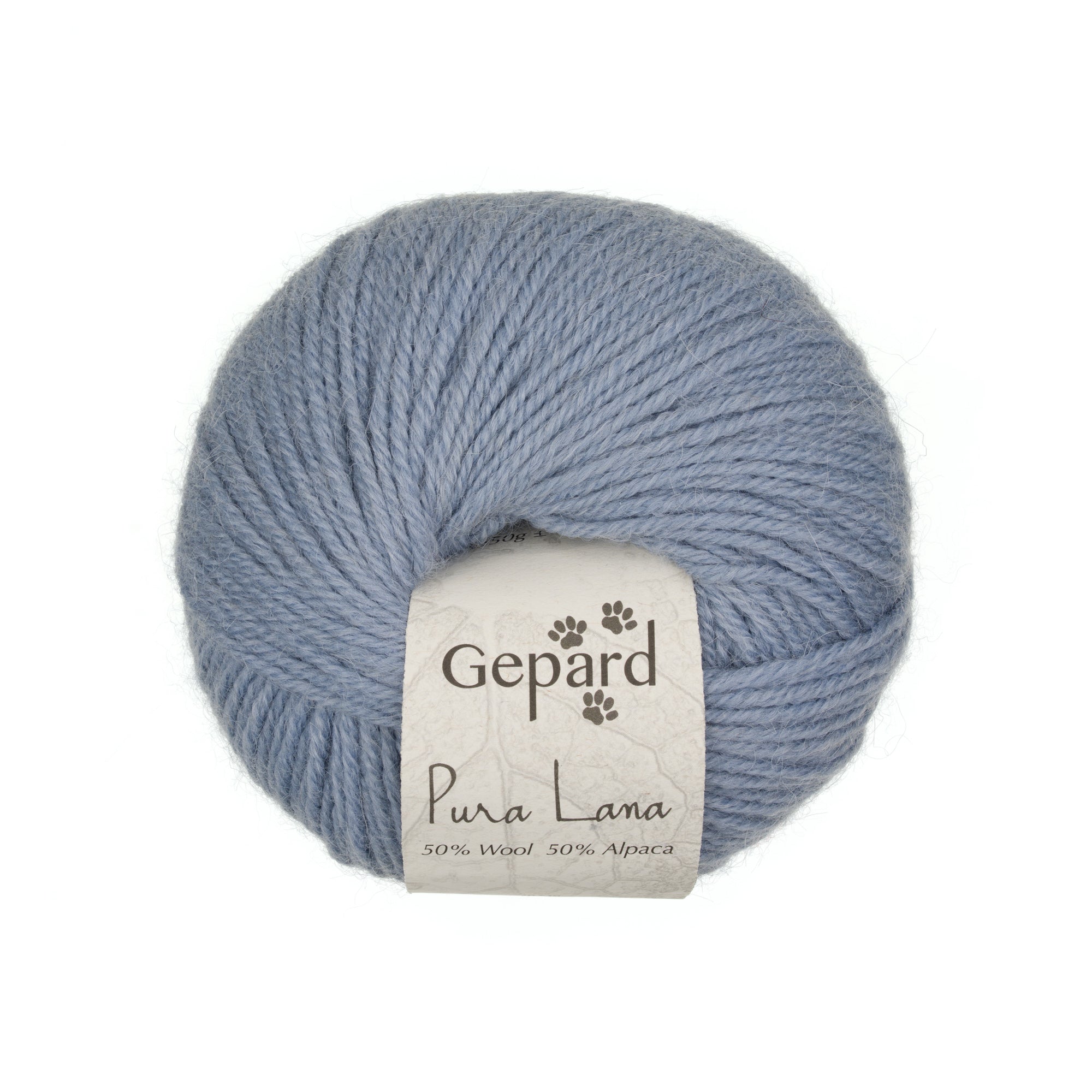 Gepard Pura Lana 718 dusty blue yarn ball