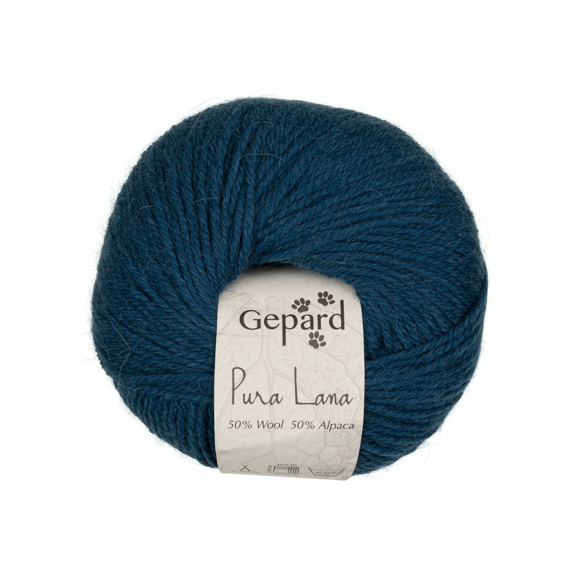 Gepard Pura Lana 748 dark teal yarn ball