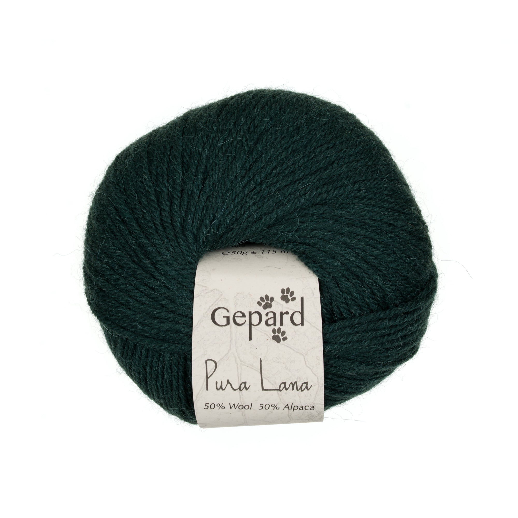 Gepard Pura Lana 882 bottle green yarn ball