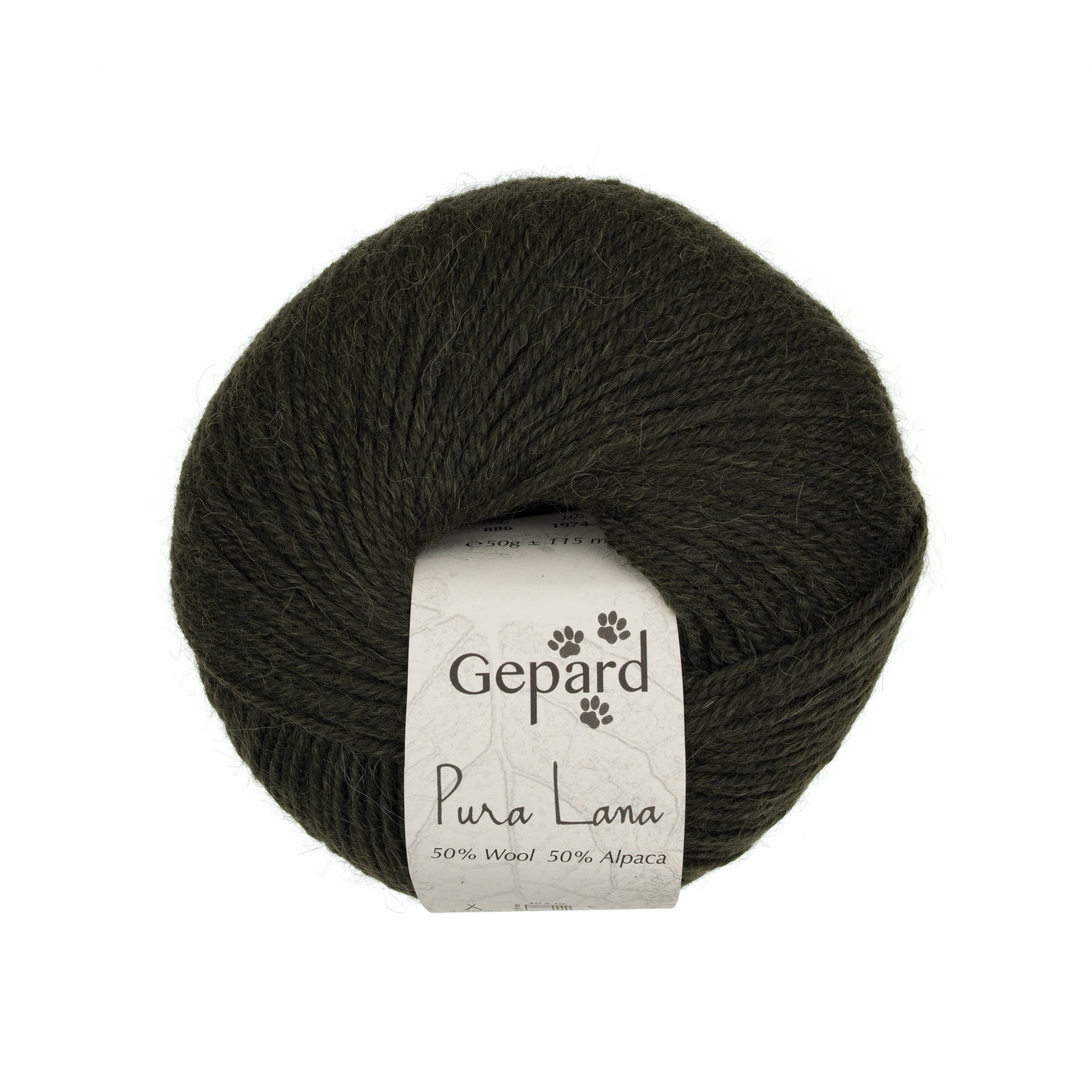 Gepard Pura Lana 886 Forest green yarn ball