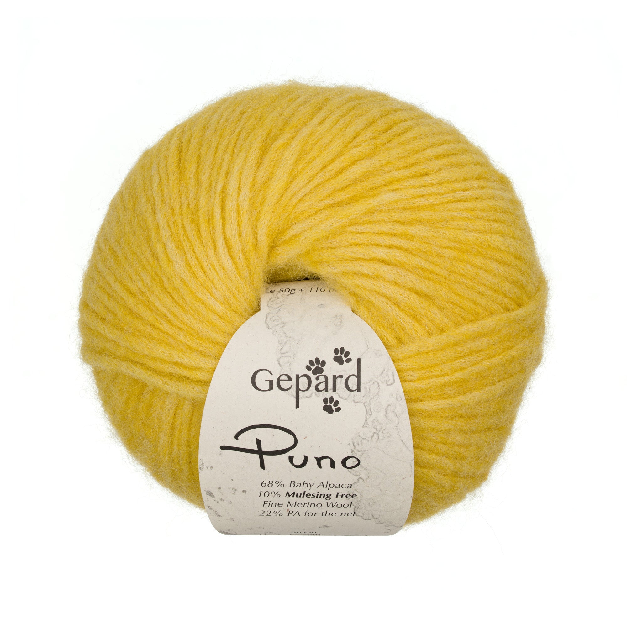 Gepard Puno 116 Yellow yarn ball