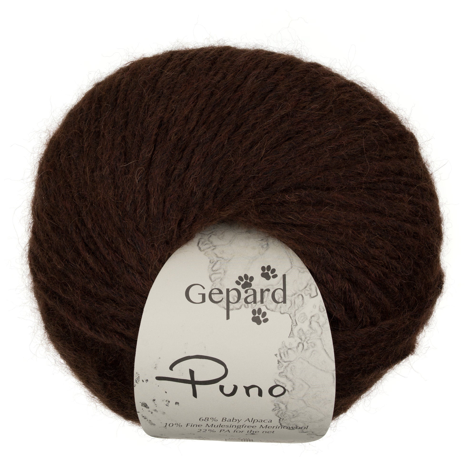 Gepard Puno 192 Espresso yarn ball