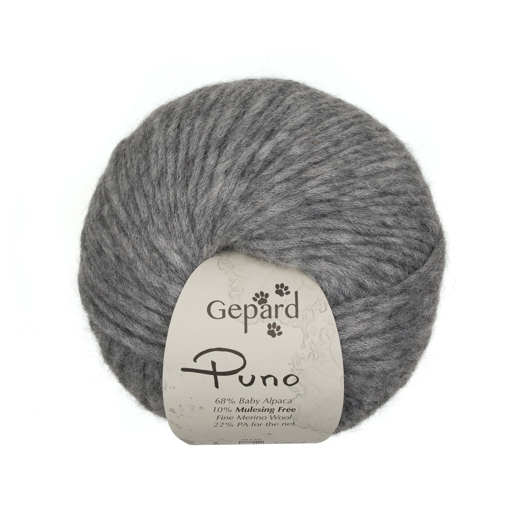 Gepard Puno 506 Medium Grey yarn ball