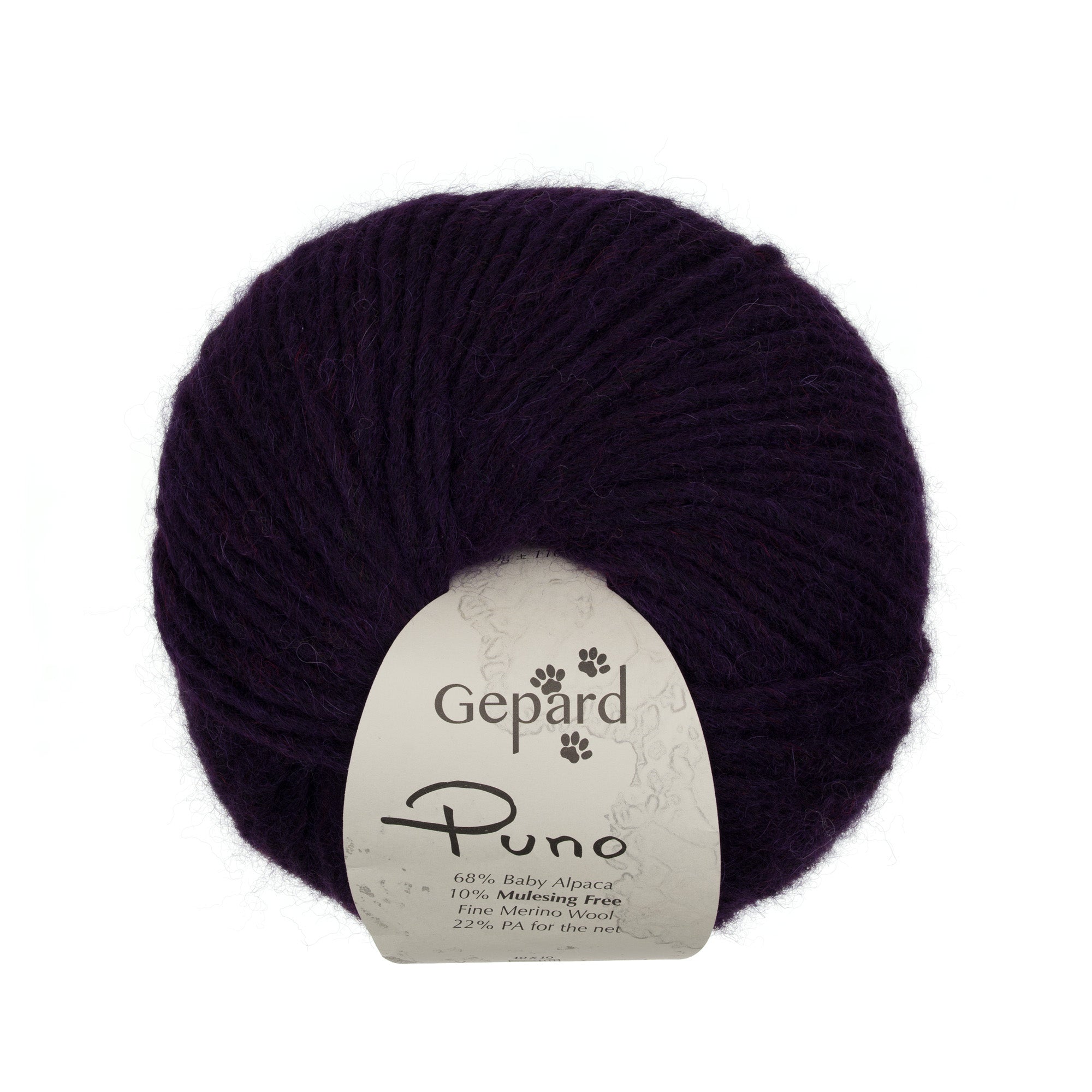 Gepard Puno 660 Dark Purple yarn ball