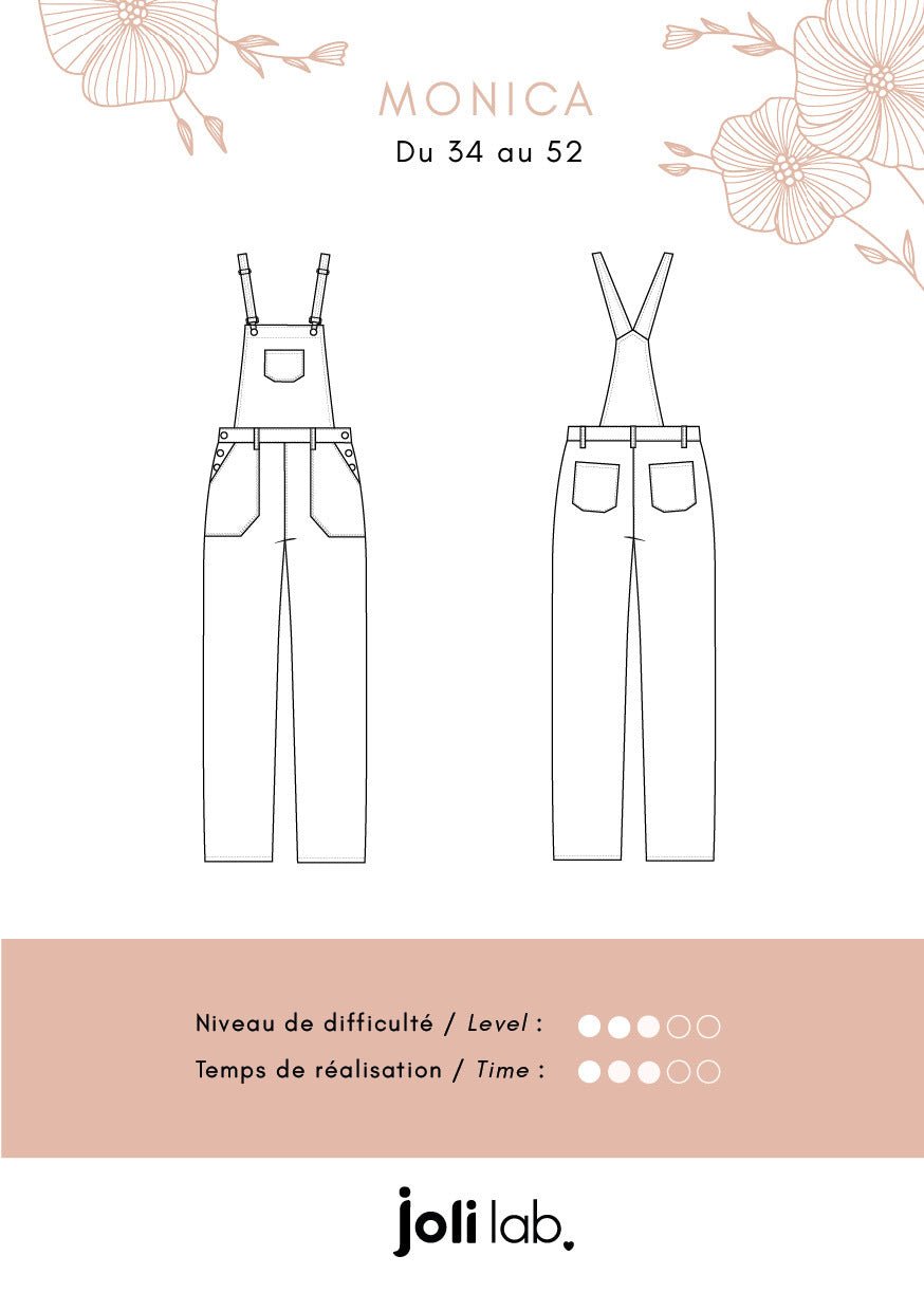 Monica Dungarees printed pattern envelope