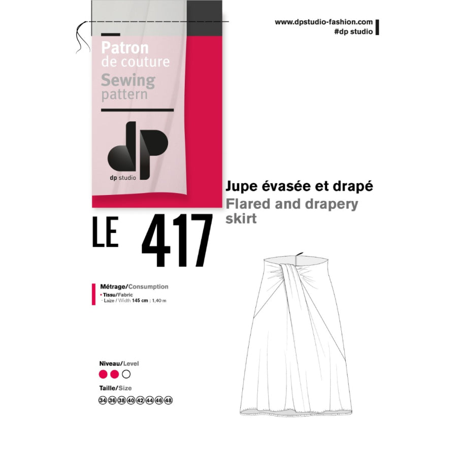 Le 417 - Straight skirt with yoke and pleats