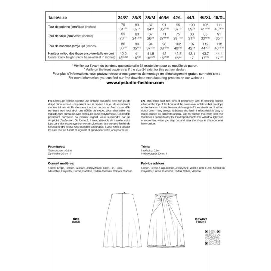 Le 417 - Straight skirt with yoke and pleats