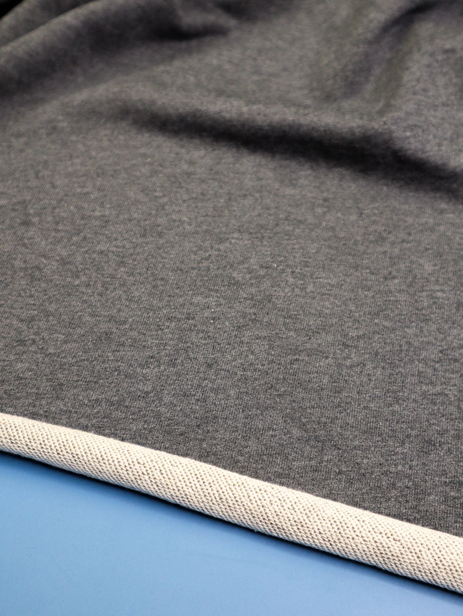 60x180 cm // Loopback Melange Sweat - Dark Grey Melange | METERMETER