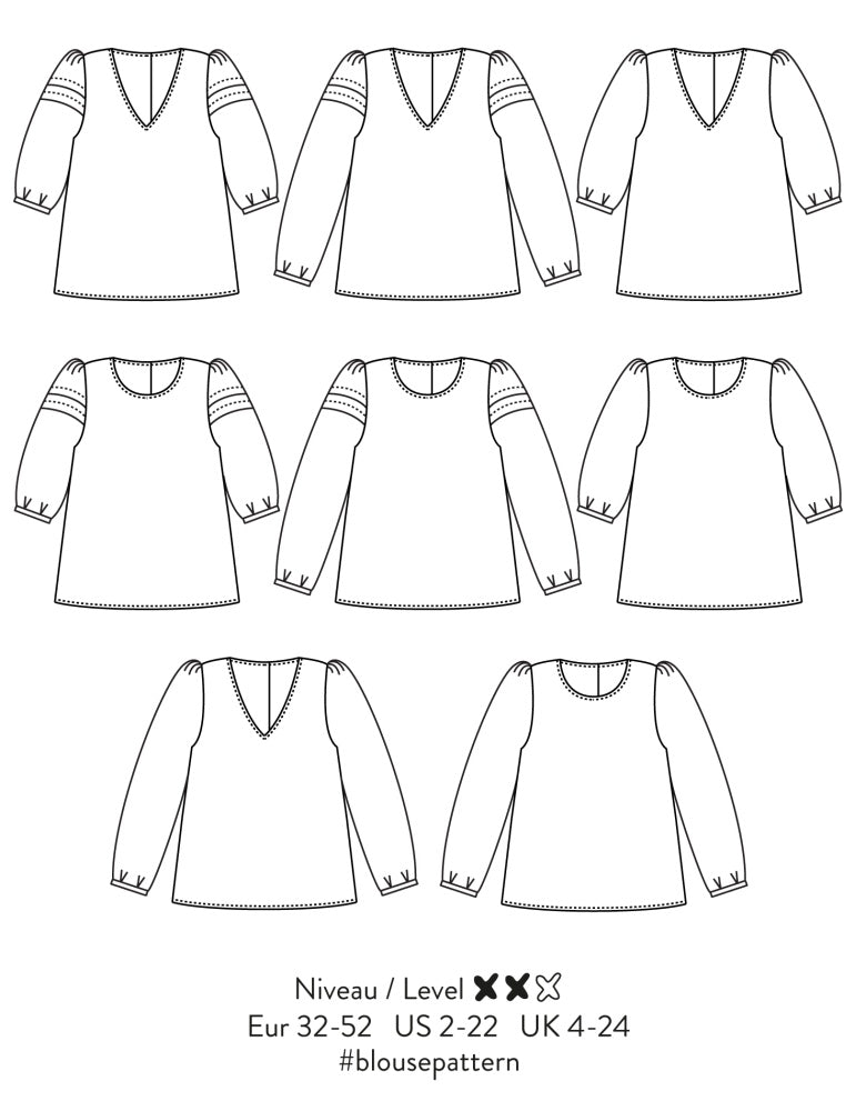 Muse blouse sewing pattern by Atelier Scammit