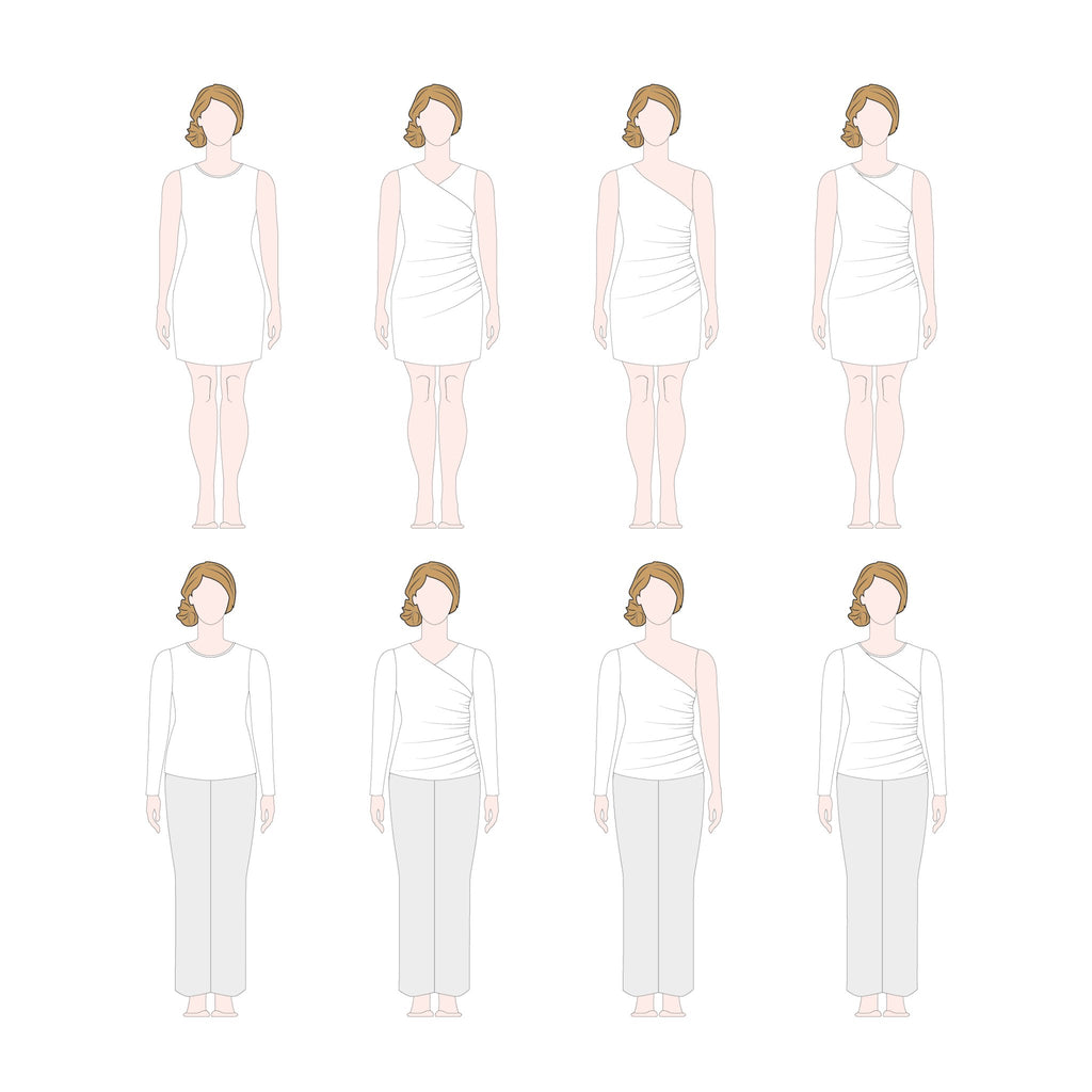 Moriko top and dress sewing pattern by Notches