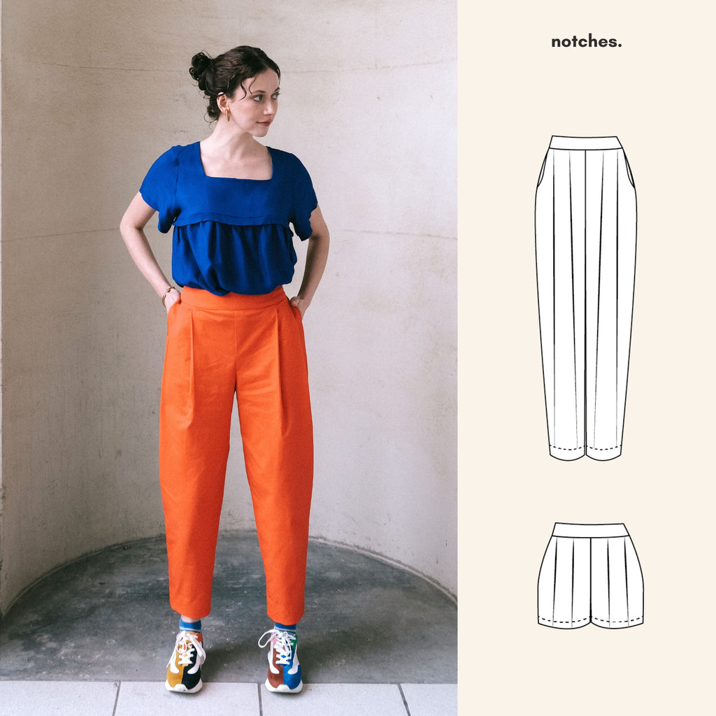 Paula trousers and shorts sewing pattern by Notches