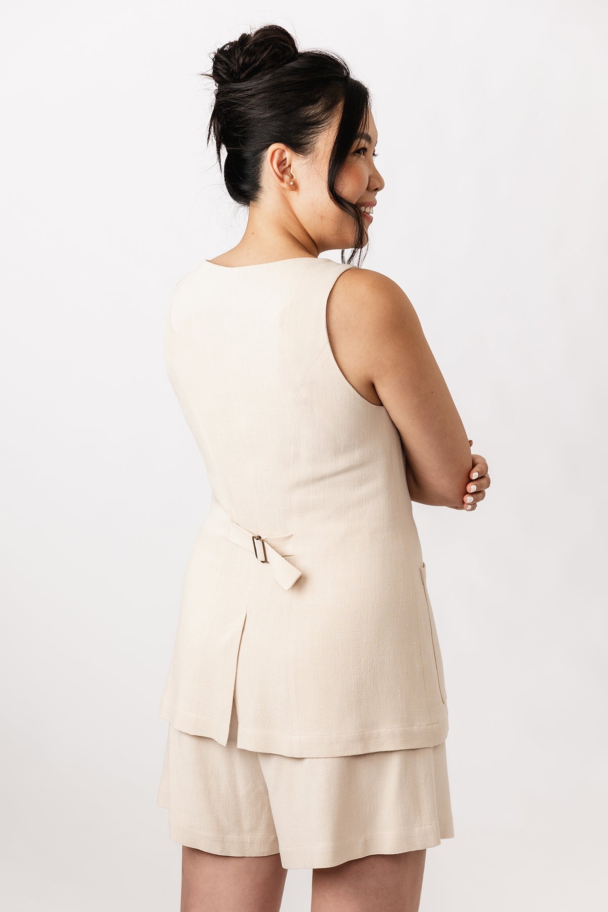 ASTERI button down dress & vest