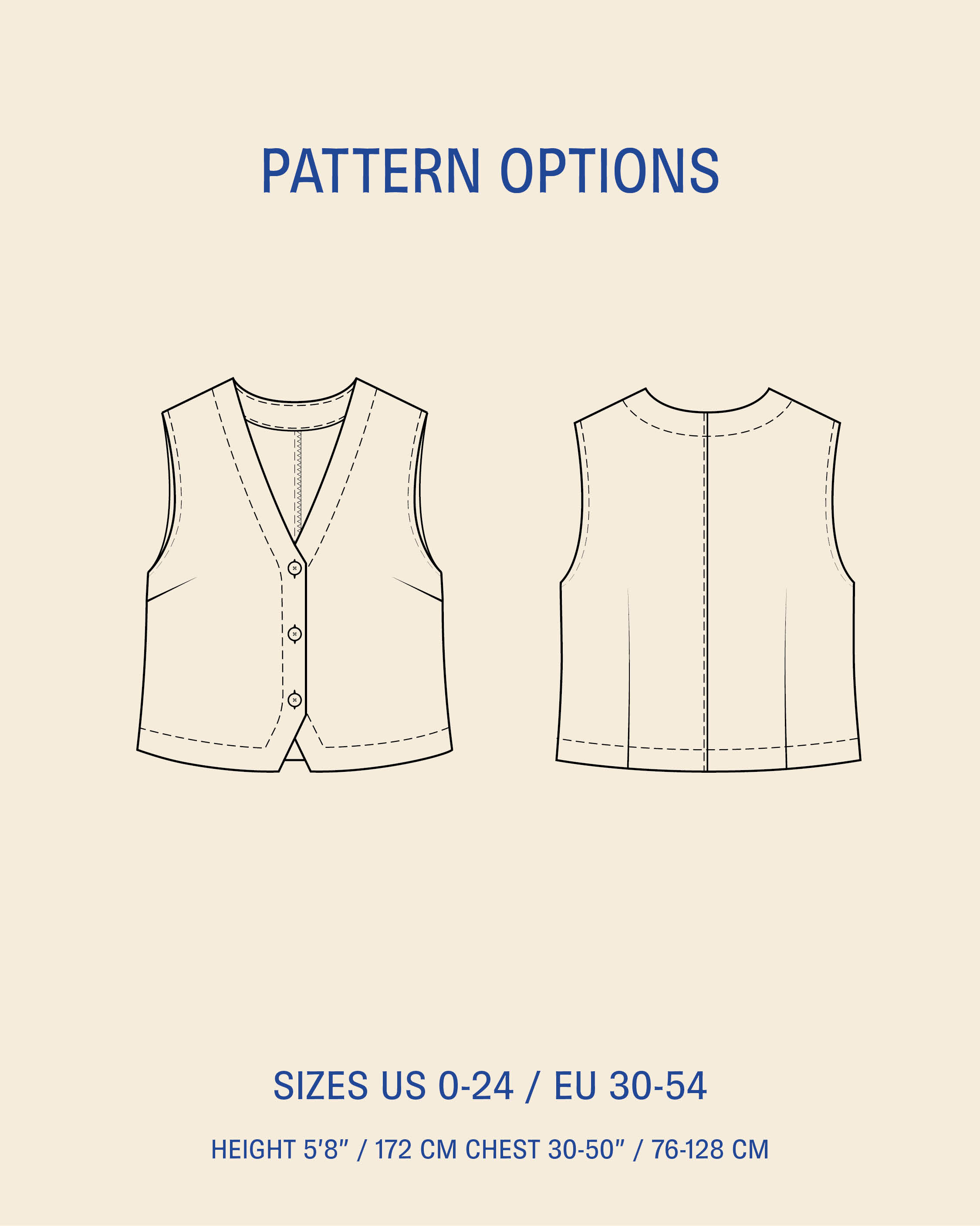 Waistcoat top sewing pattern