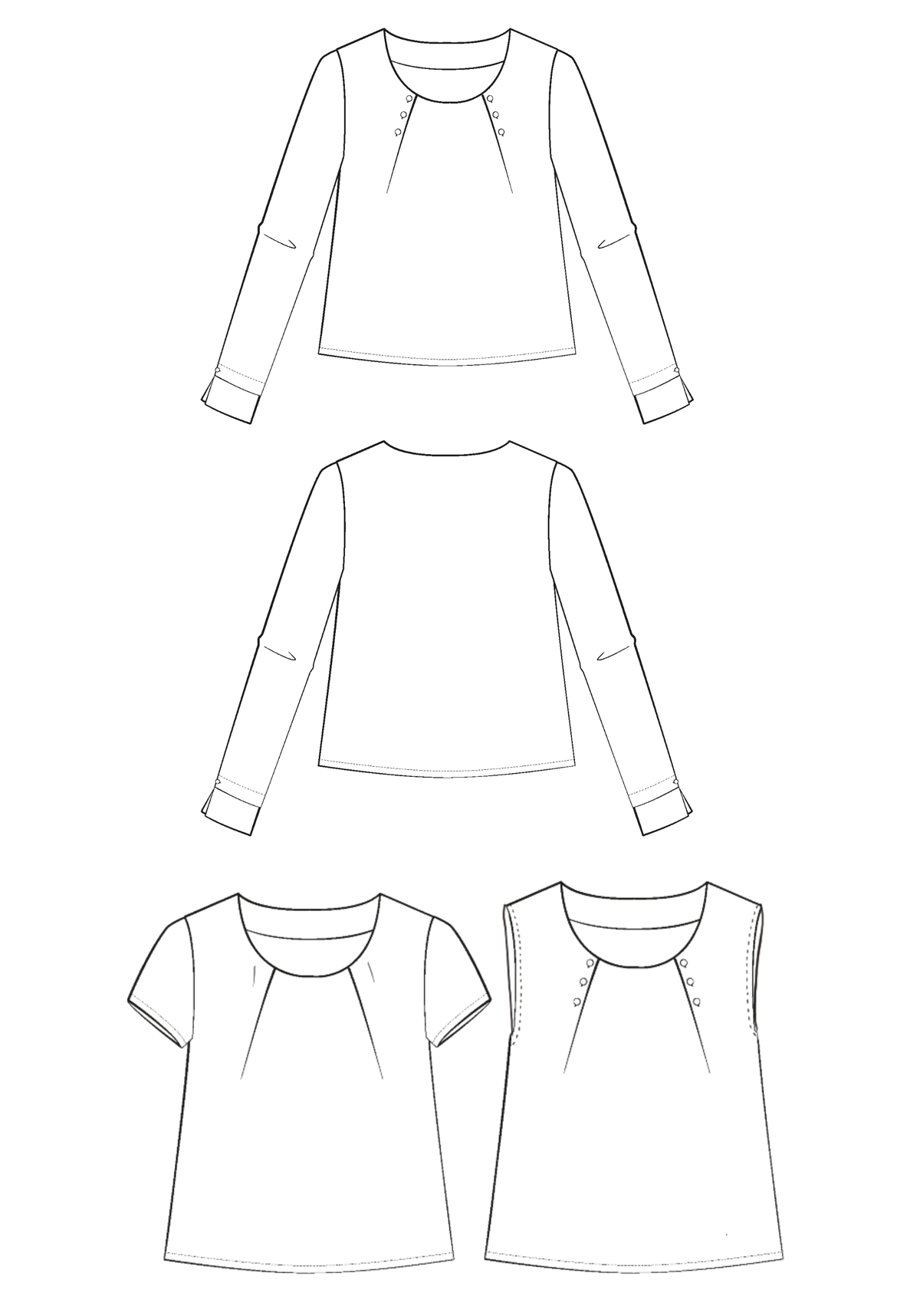 Maison Fauve Folio blouse technical drawing