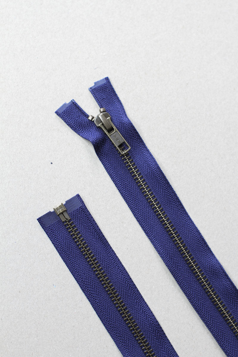 Separating metal zipper - 55 cm