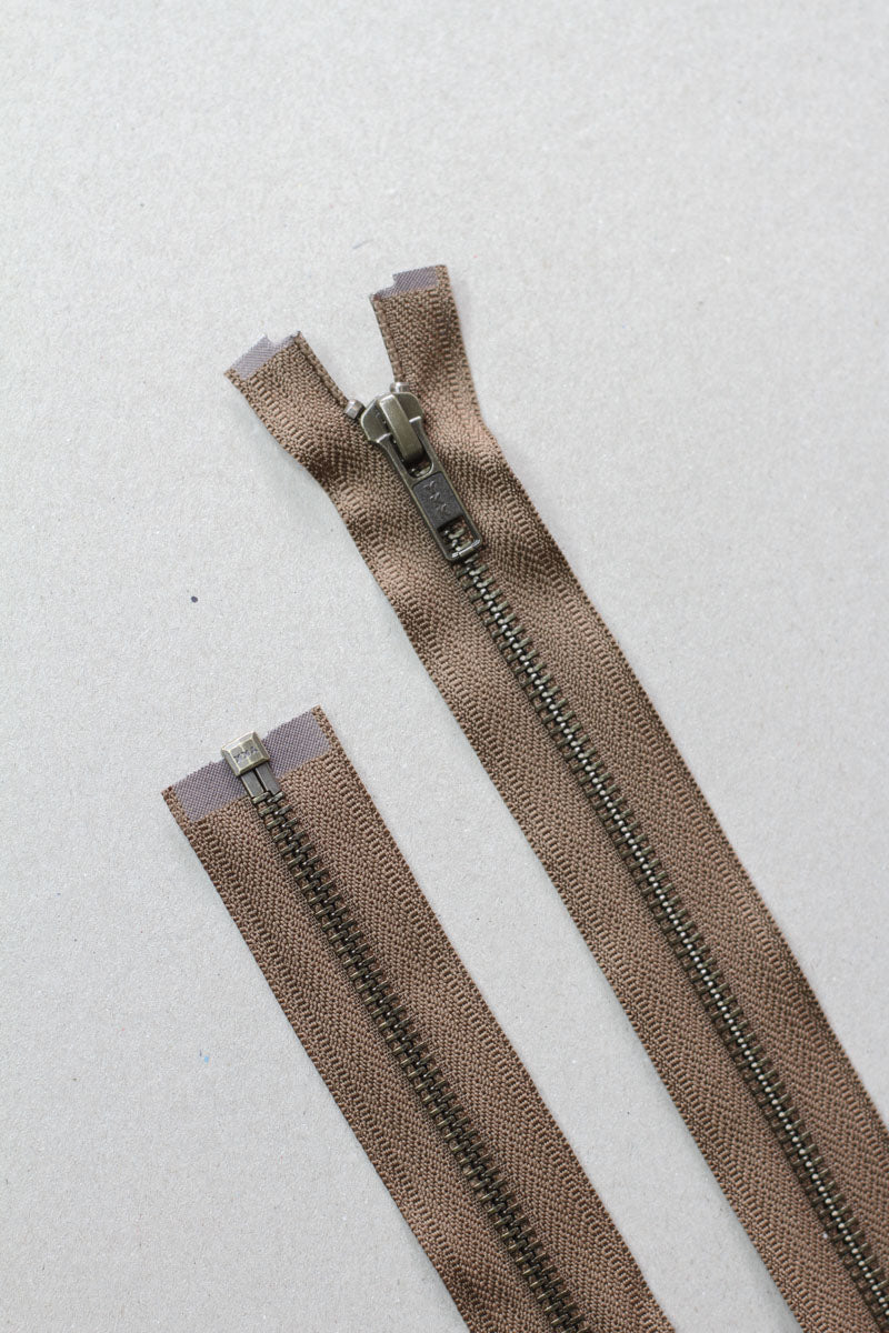 Separating metal zipper - 55 cm