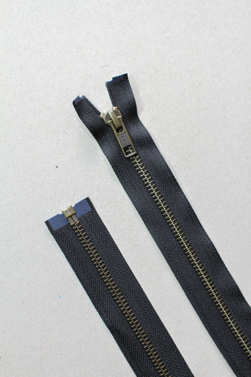 Separating metal zipper - 55 cm