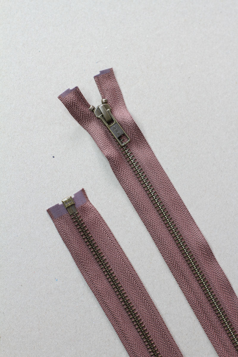 Separating metal zipper - 55 cm