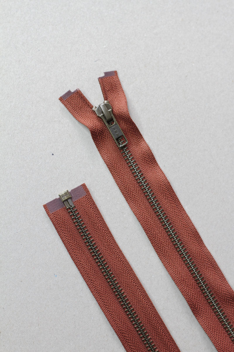 Separating metal zipper - 55 cm