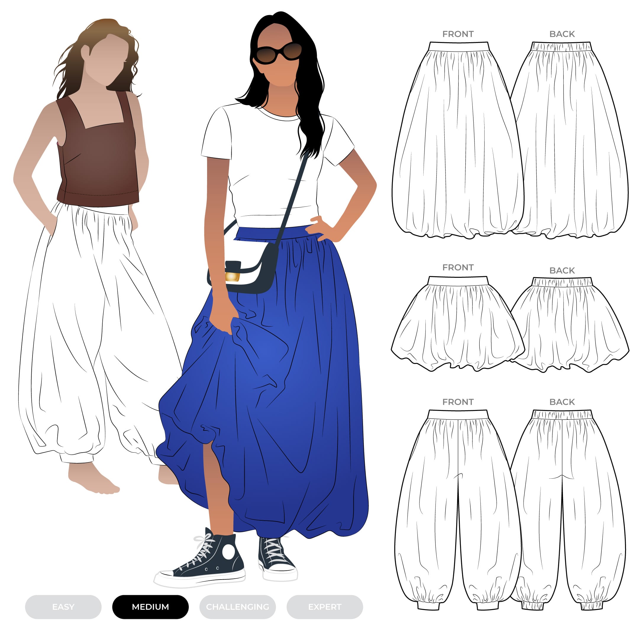 Sophia Woven Bubble Skirt and Pant