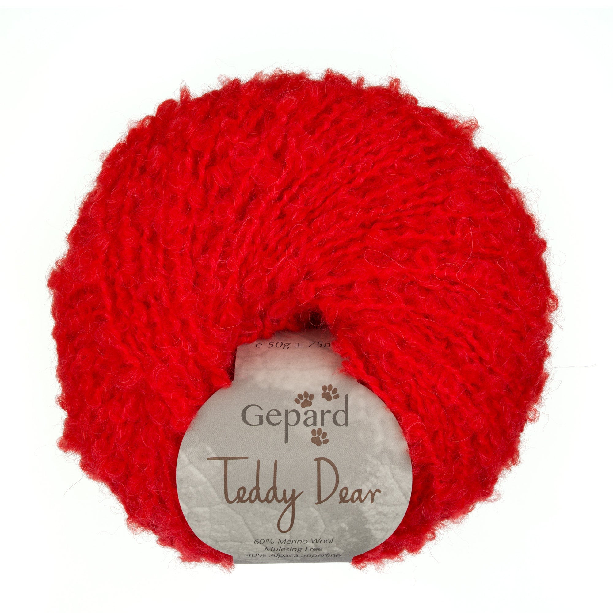 Teddy Dear 330 Bright Red yarn ball