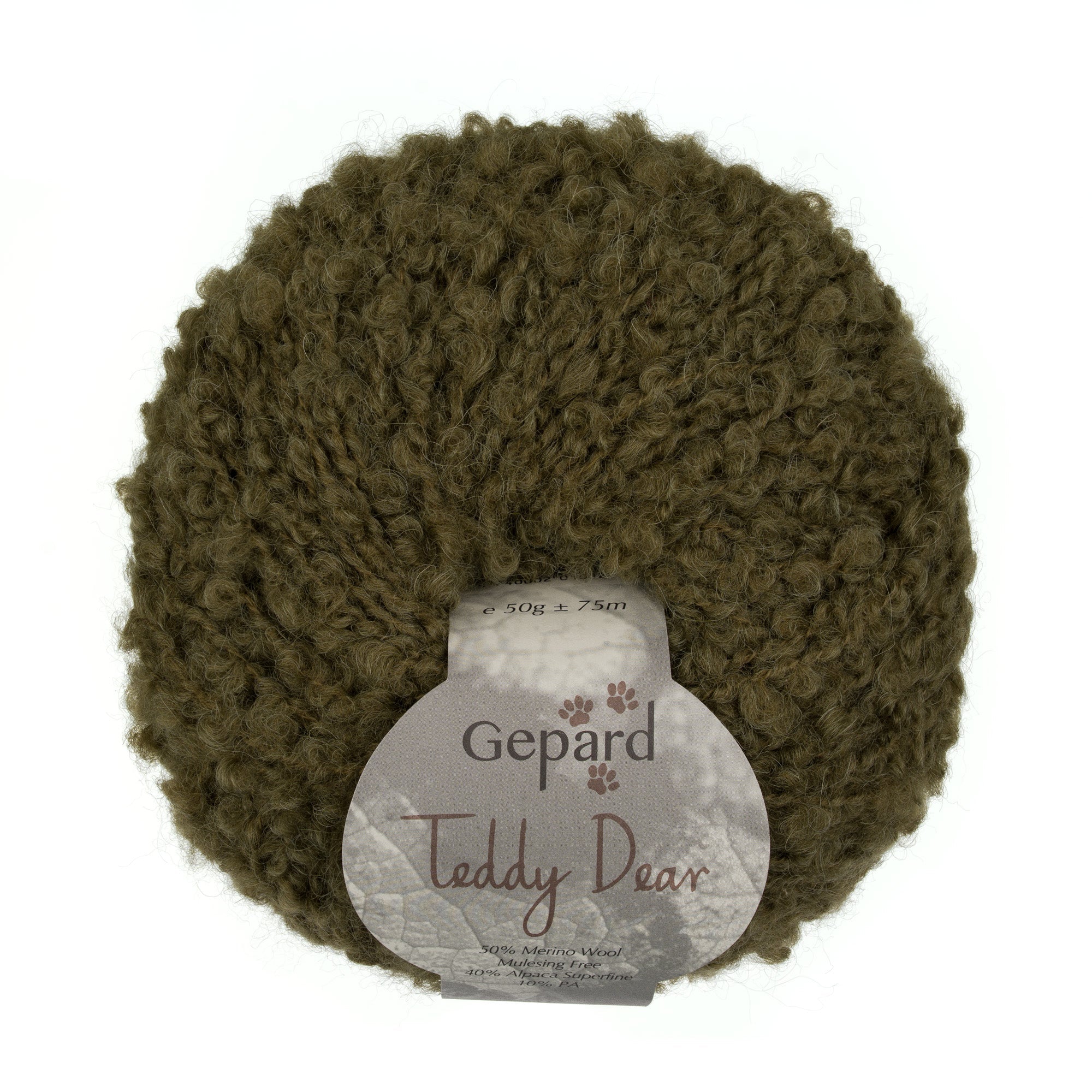 Teddy Dear 860 Olive Green yarn ball