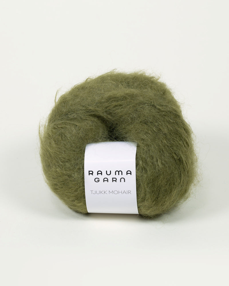 Rauma Tjukk Mohair 009 Gran yarn ball