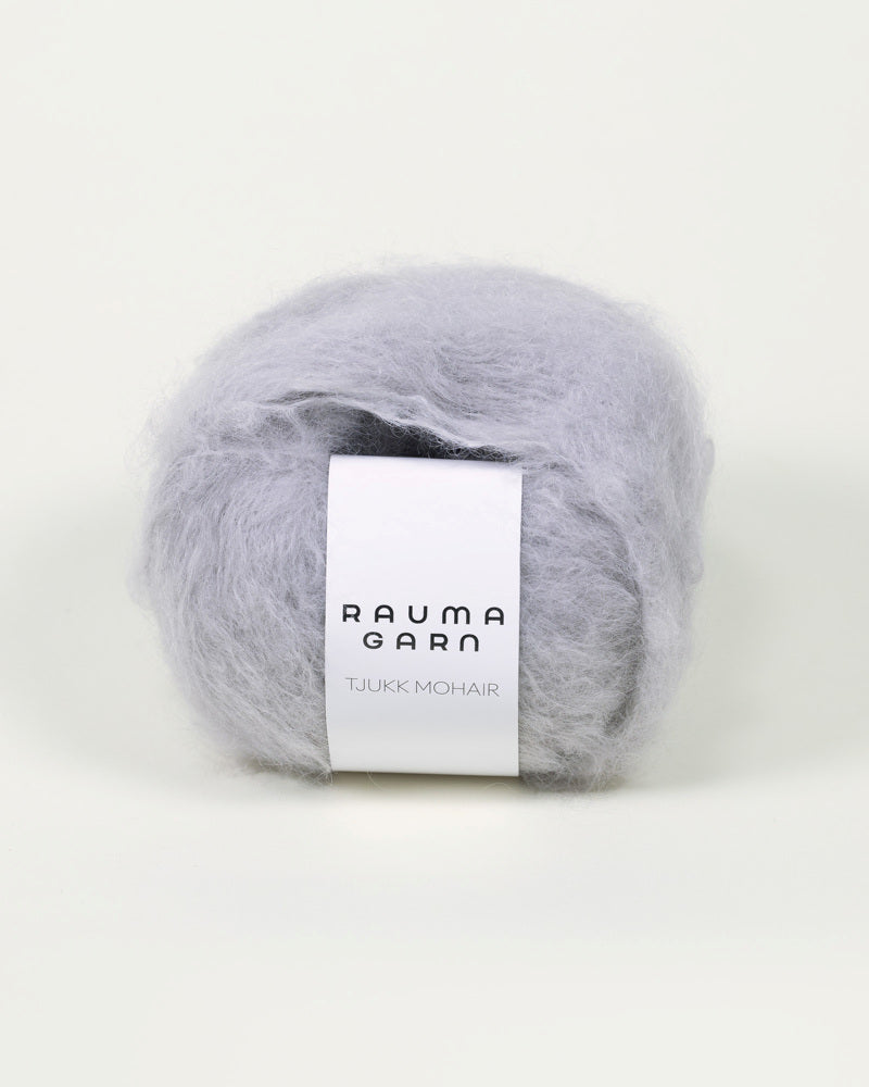 Rauma Tjukk Mohair 057 Sølvrev yarn ball