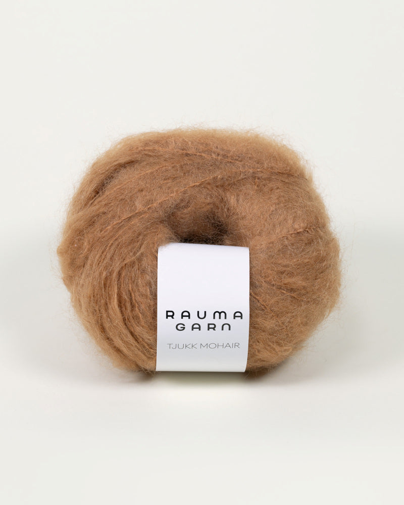 Rauma Tjukk Mohair 149 Kamel yarn ball