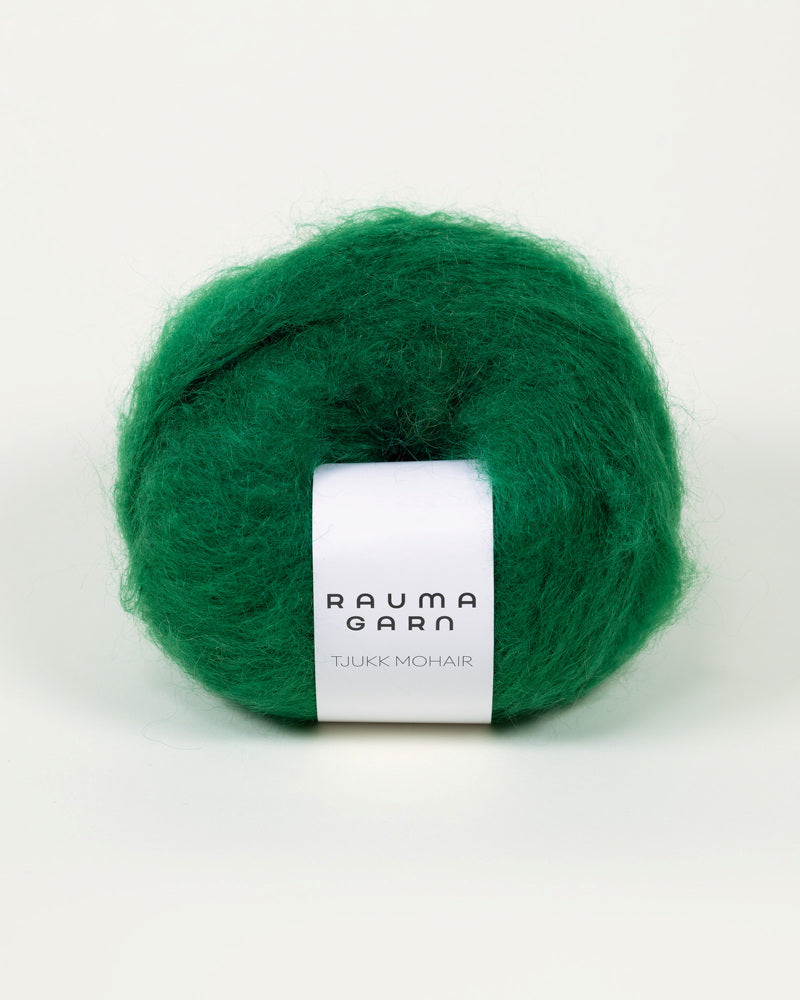 Rauma Tjukk Mohair 314 Grønn yarn ball